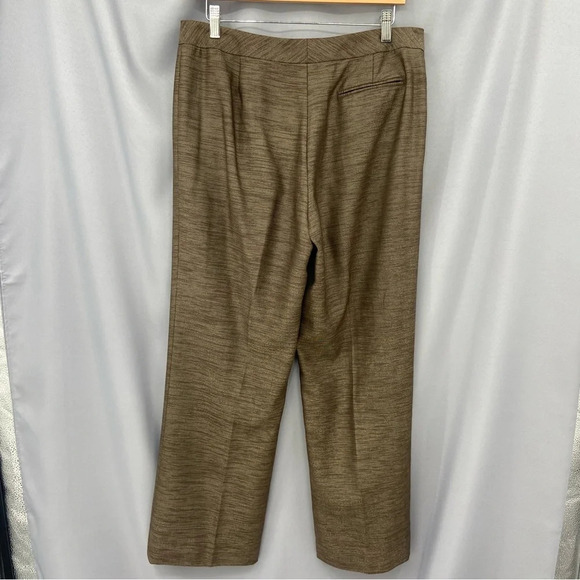 Lafayette 148 Brown Wool Blend Straight Leg Trousers / Dress Pants Size 12 - Picture 4 of 7